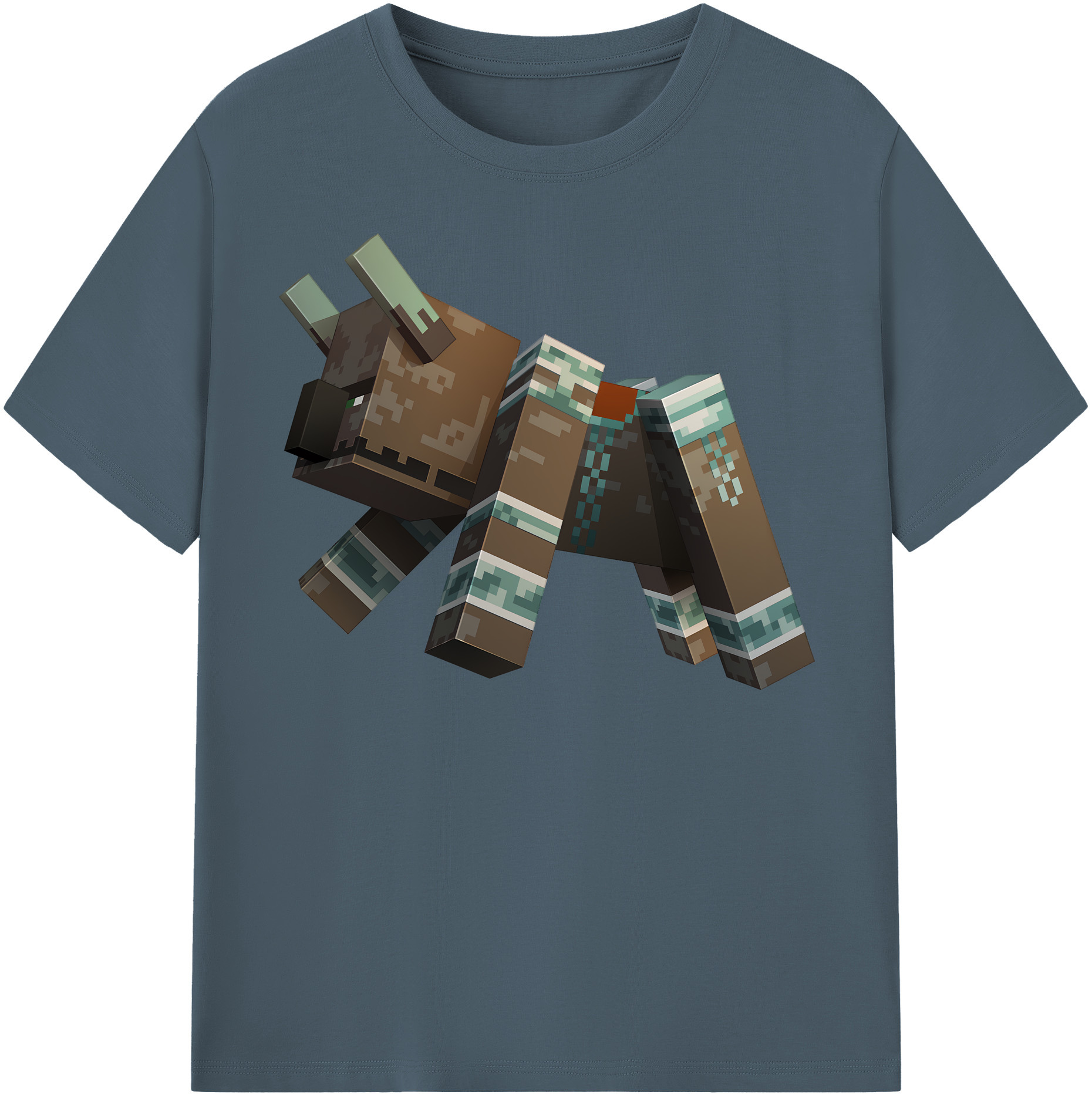 （画像用） マインクラフト ブロックの世界 Minecraft MC Block world 綿100％半袖Tシャツ（フロントプリント）